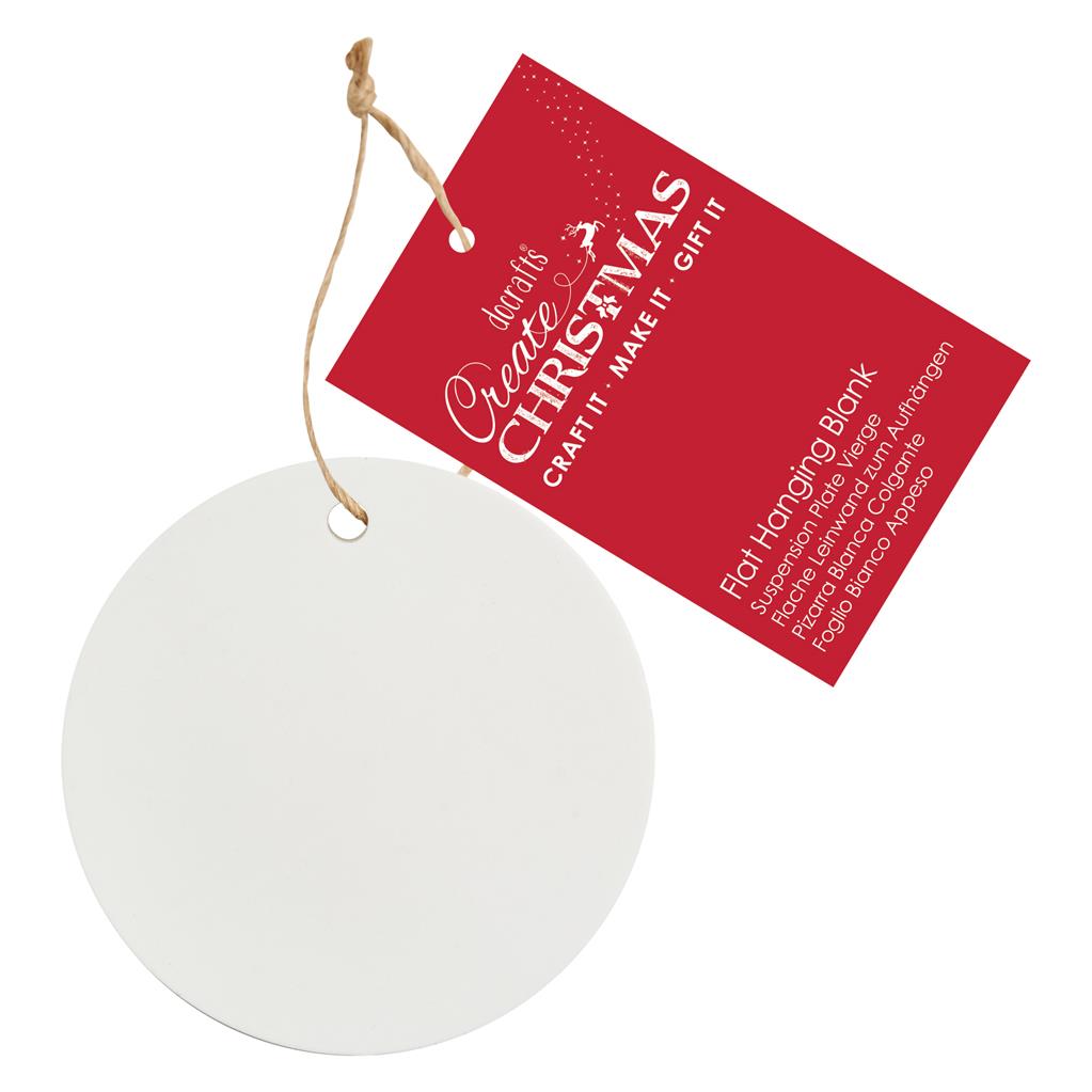 Create Christmas Flat Hanging Blank - Ceramic Bauble (Single)