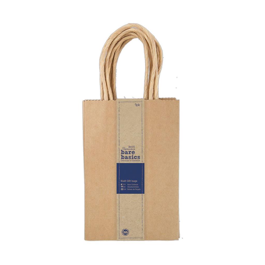 Bare Basics Small Kraft Gift Bags (5pk)