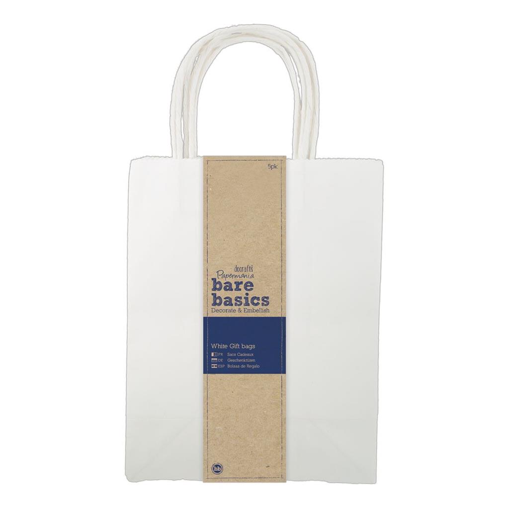 Bare Basics Gift Bags Large White (5pc)
