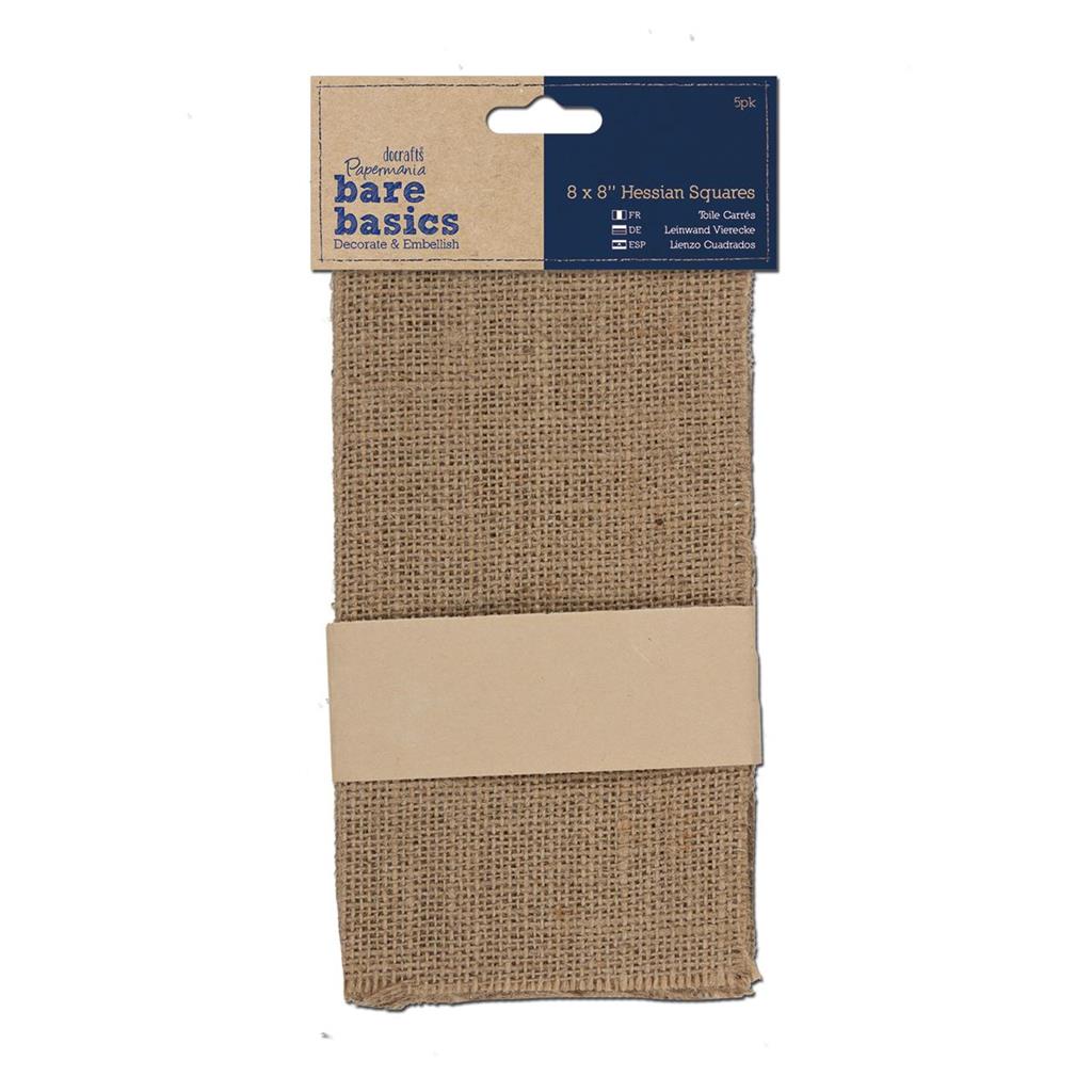 Bare Basics Hessian Squares 8" x 8'' (5pk)