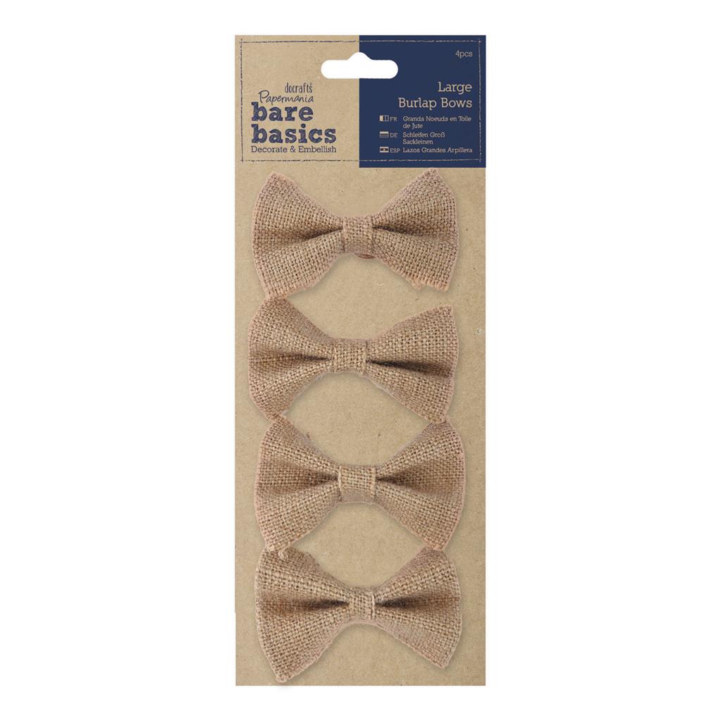 Bare Basics Burlap Bows Large  (4pc)