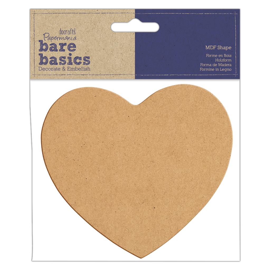 Bare Basics MDF Shapes -  Heart (Single)
