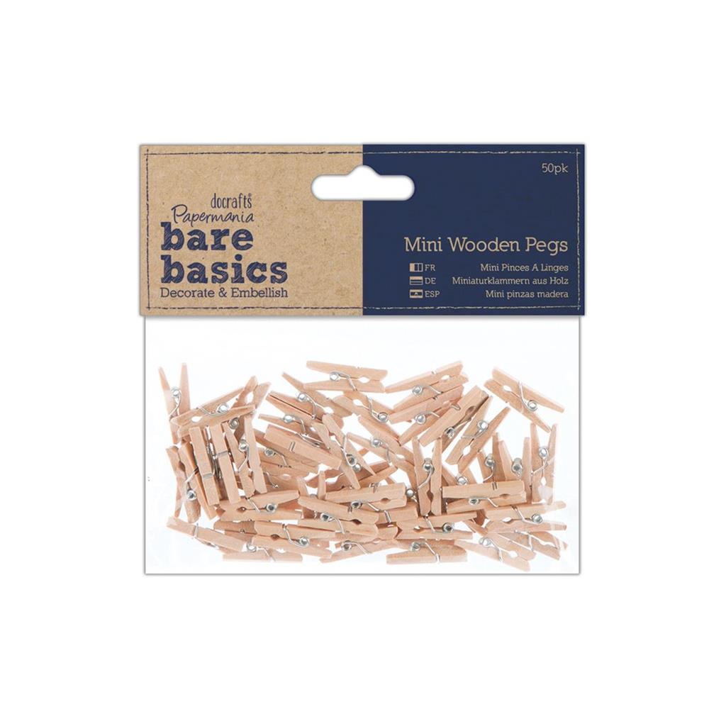 Bare Basics Mini Wooden Pegs (50pk)