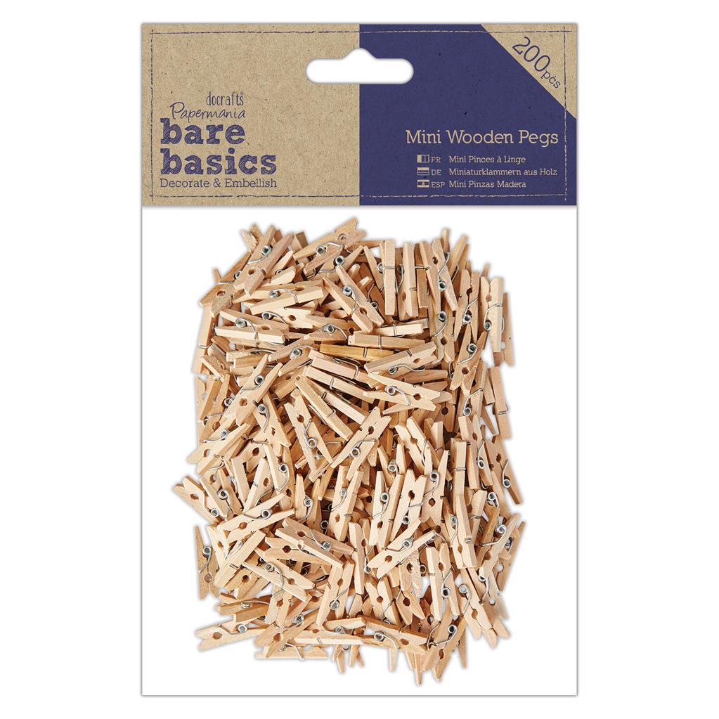 Bare Basics Mini Wooden Pegs (200pk)