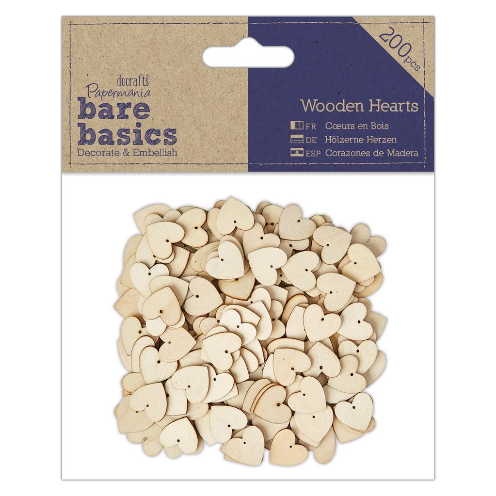 Bare Basics Mini Wooden Hearts (200pk)