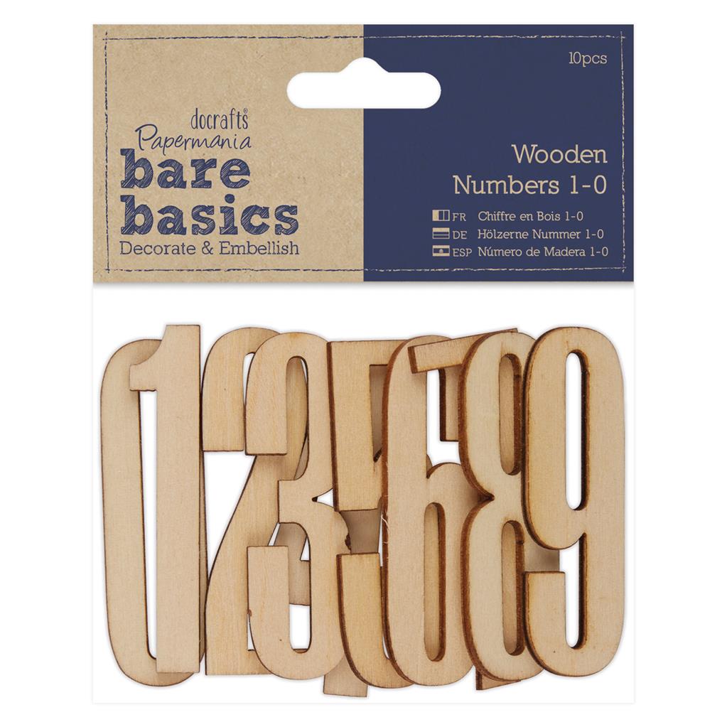 Bare Basics Wooden Numbers 0-9 5cm (10pc)