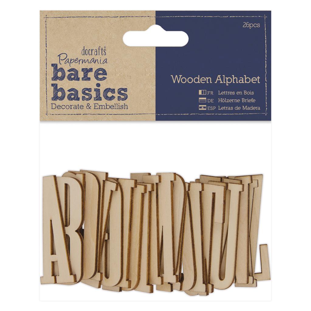 Bare Basics Wooden Alphabet A-Z 5cm (26pk)
