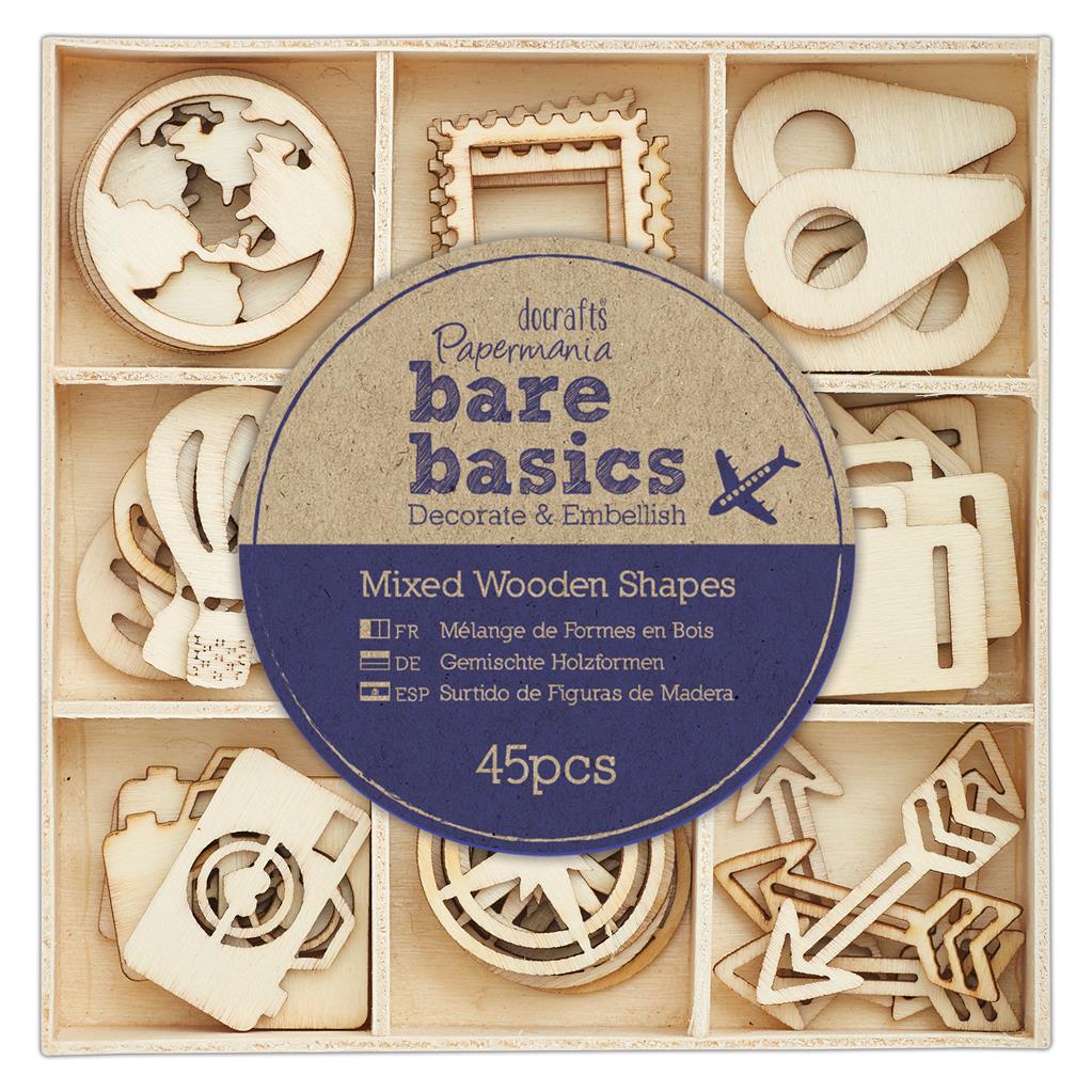 Bare Basics Wooden Shapes - Travelling (45pk)