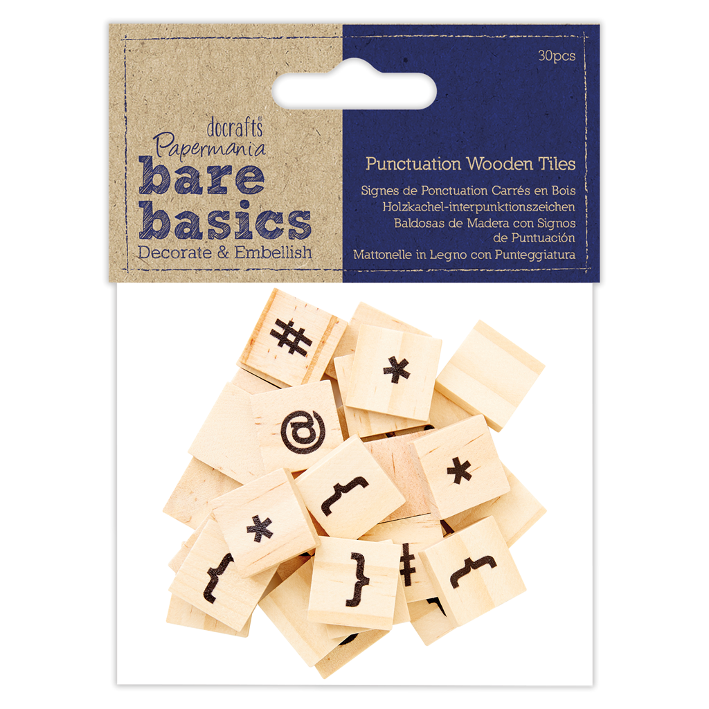 Bare Basics Wooden Tiles Punctuation Marks (30pc)