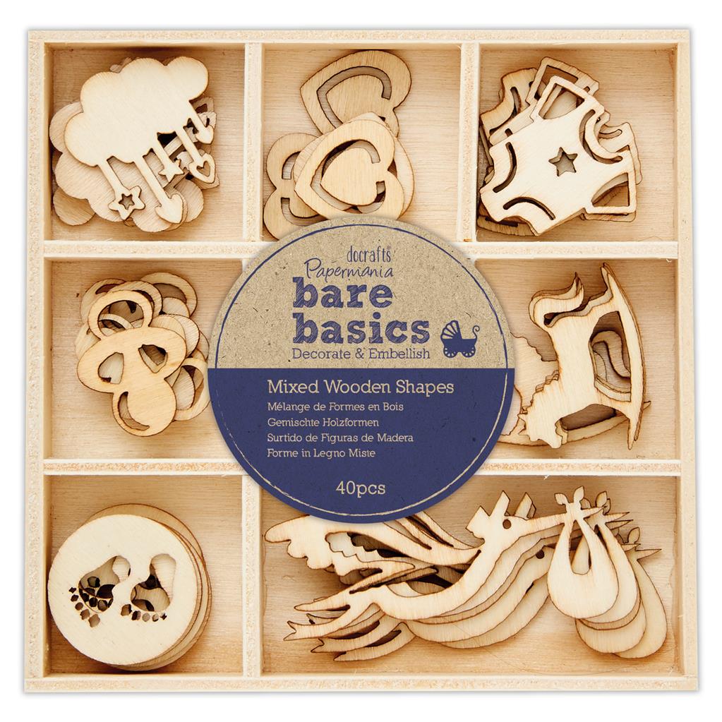 Bare Basics Mixed Wooden Shapes - Baby (40pk)