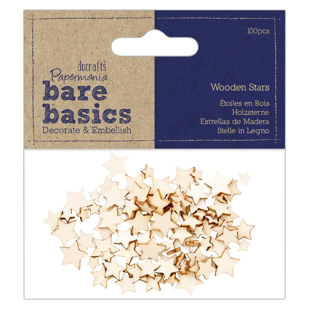 Bare Basics Wooden Stars (100pc)