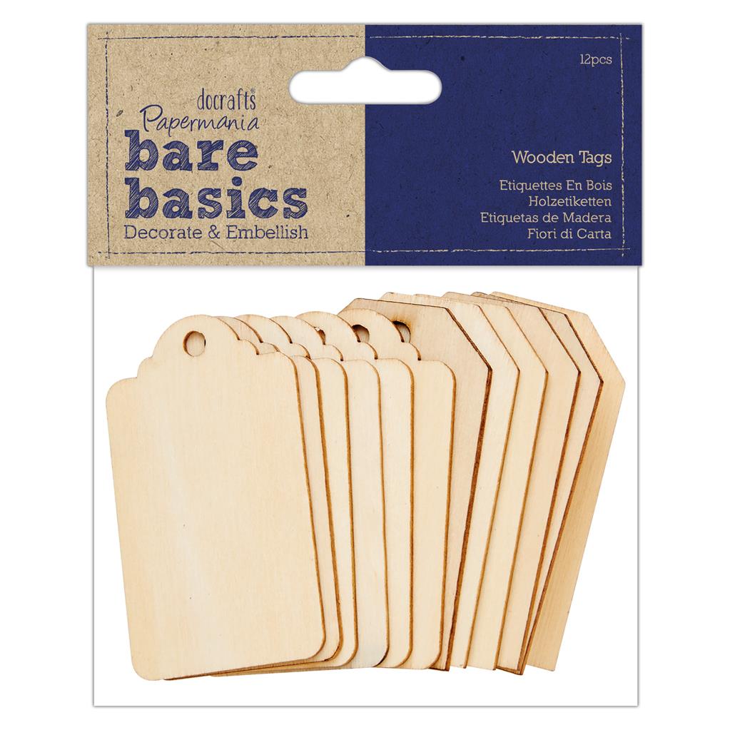 Bare Basics Wooden Tags (12pk)