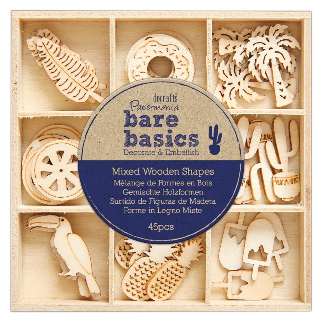 Bare Basics Wooden Shapes - Tropical (45pk)