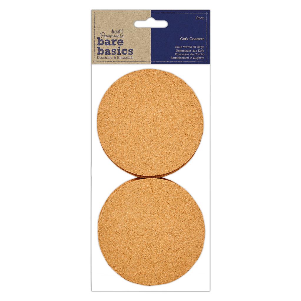 Bare Basics Cork Coasters (10pc)