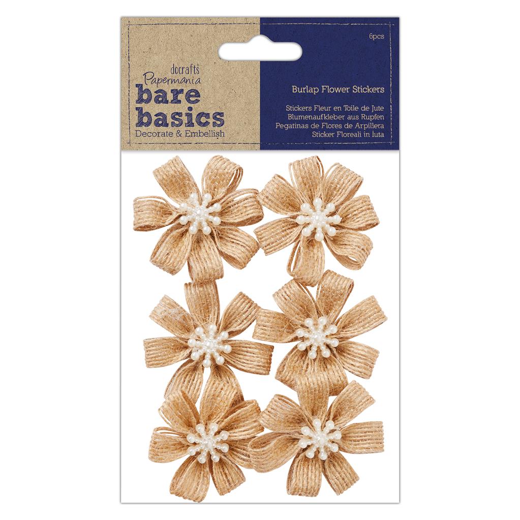 Bare Basics Burlap Flowers - Blossom (6pc)
