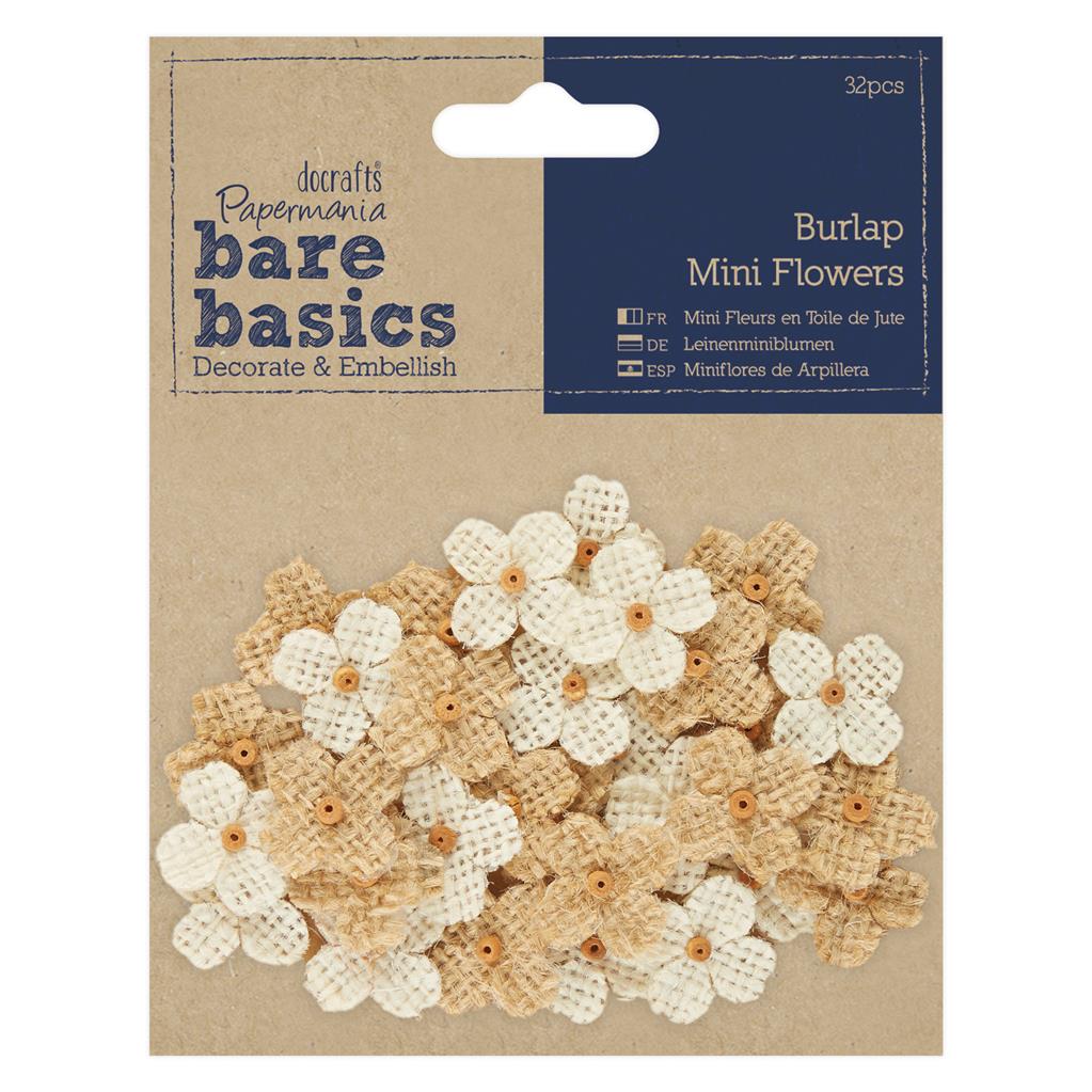 Bare Basics Burlap Mini Flowers (32pc)