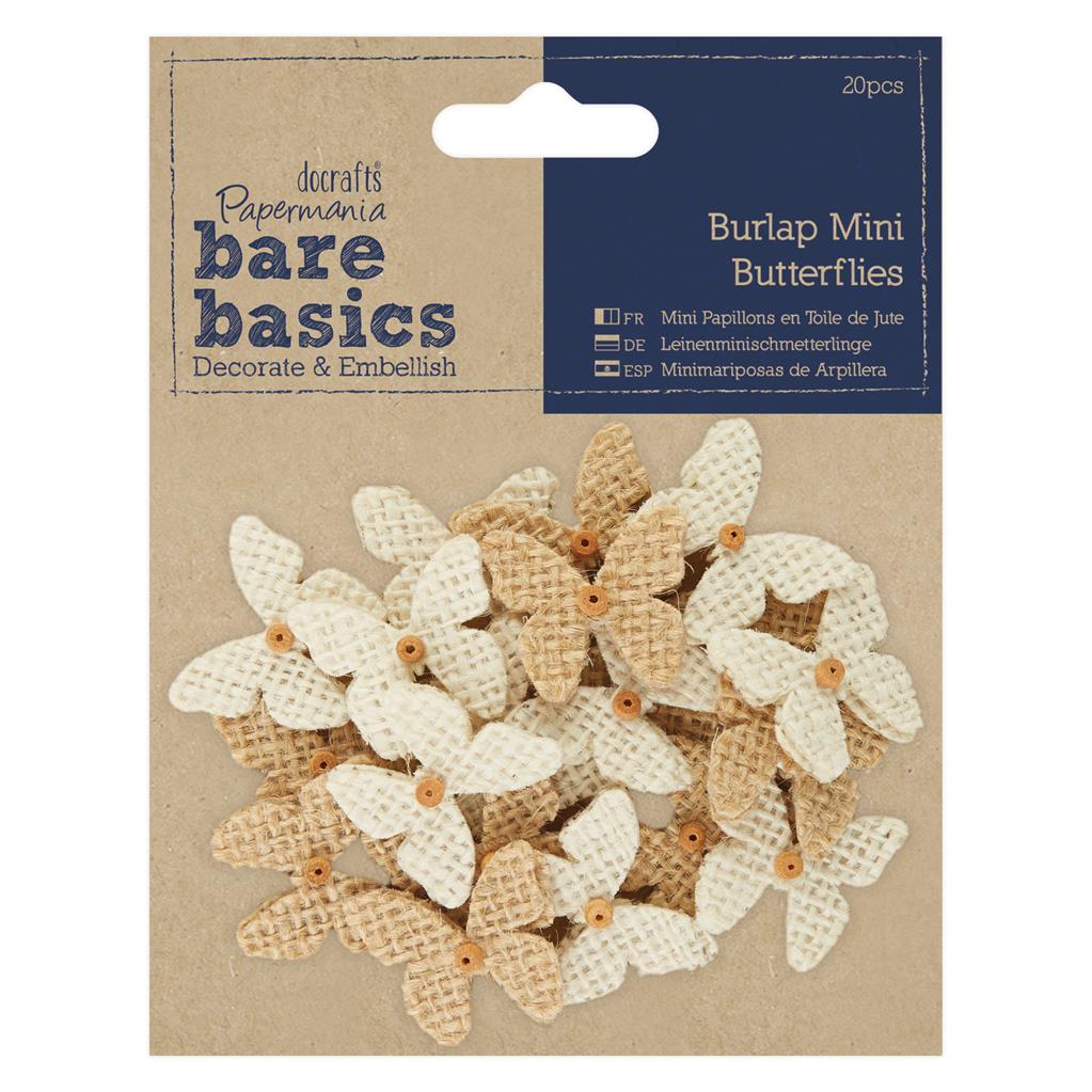 Bare Basics Burlap Mini Butterflies (20pk)