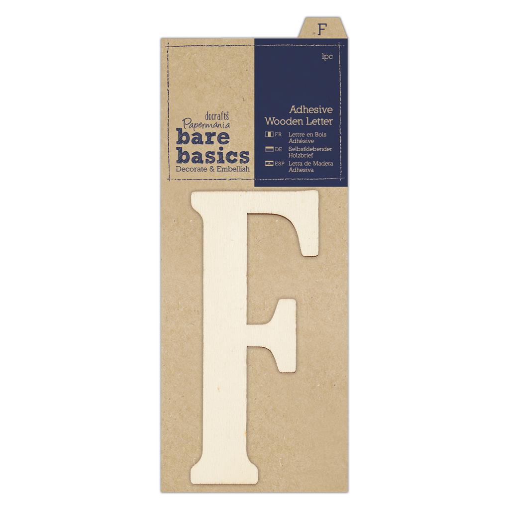 Bare Basics Adhesive Wooden Letter F (1pc)