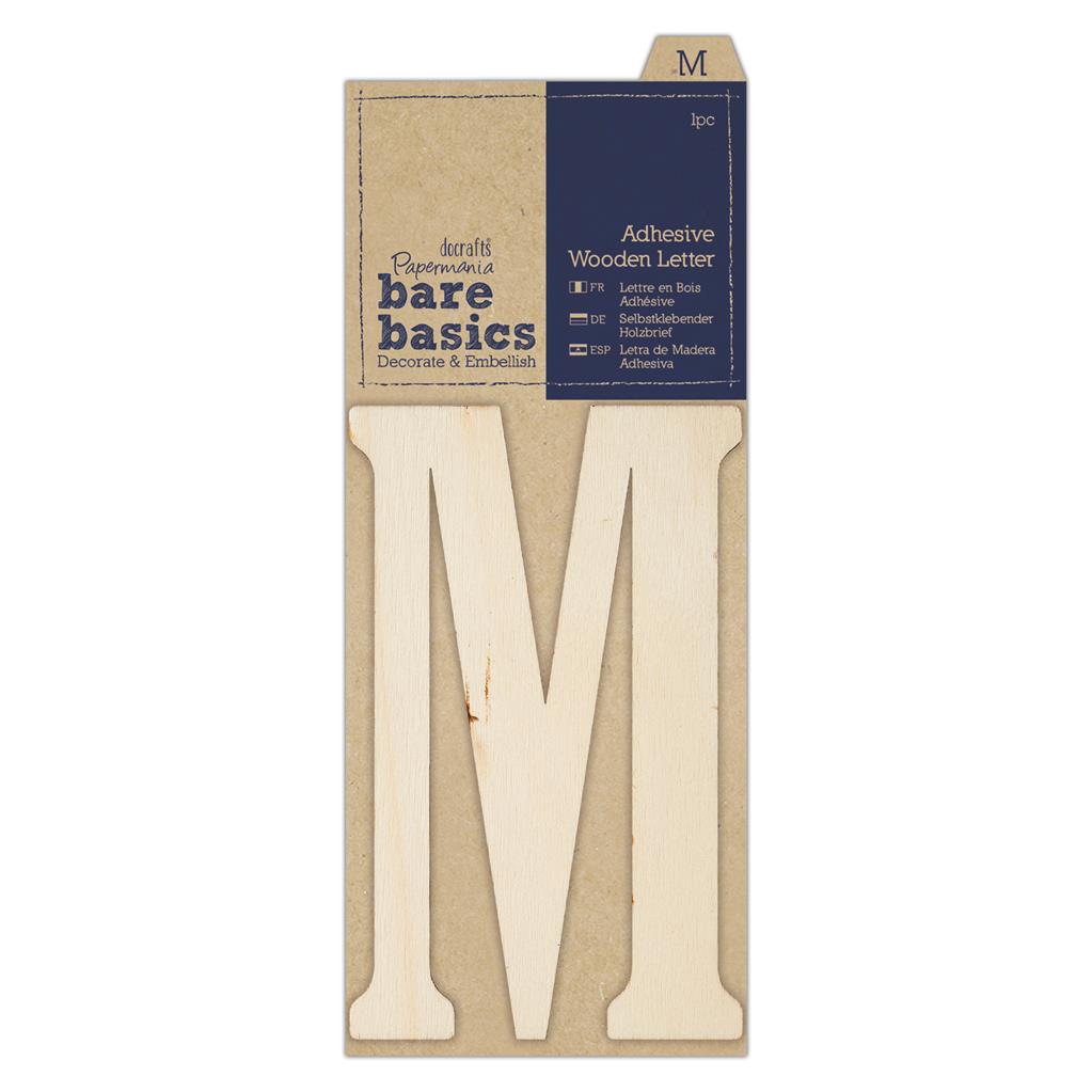 Bare Basics Adhesive Wooden Letter M (1pc)