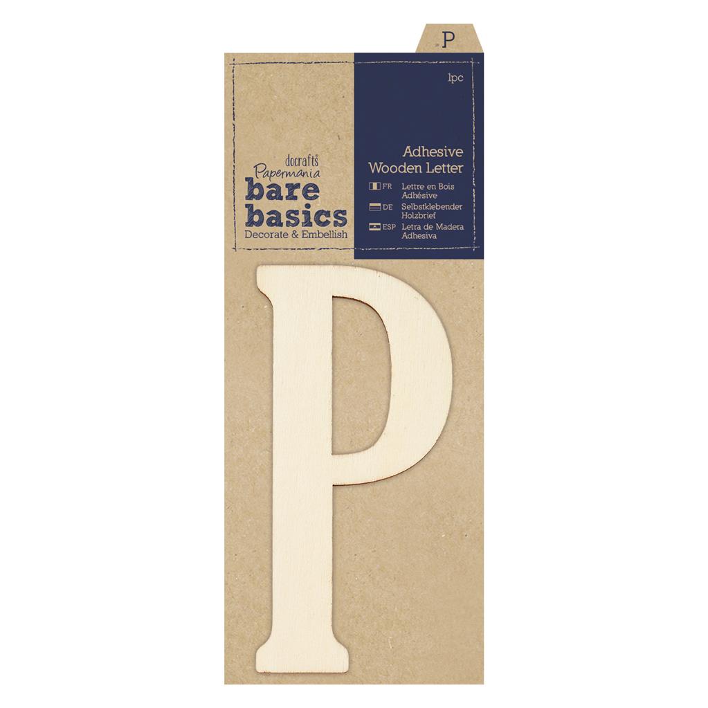 Bare Basics Adhesive Wooden Letter P (1pc)
