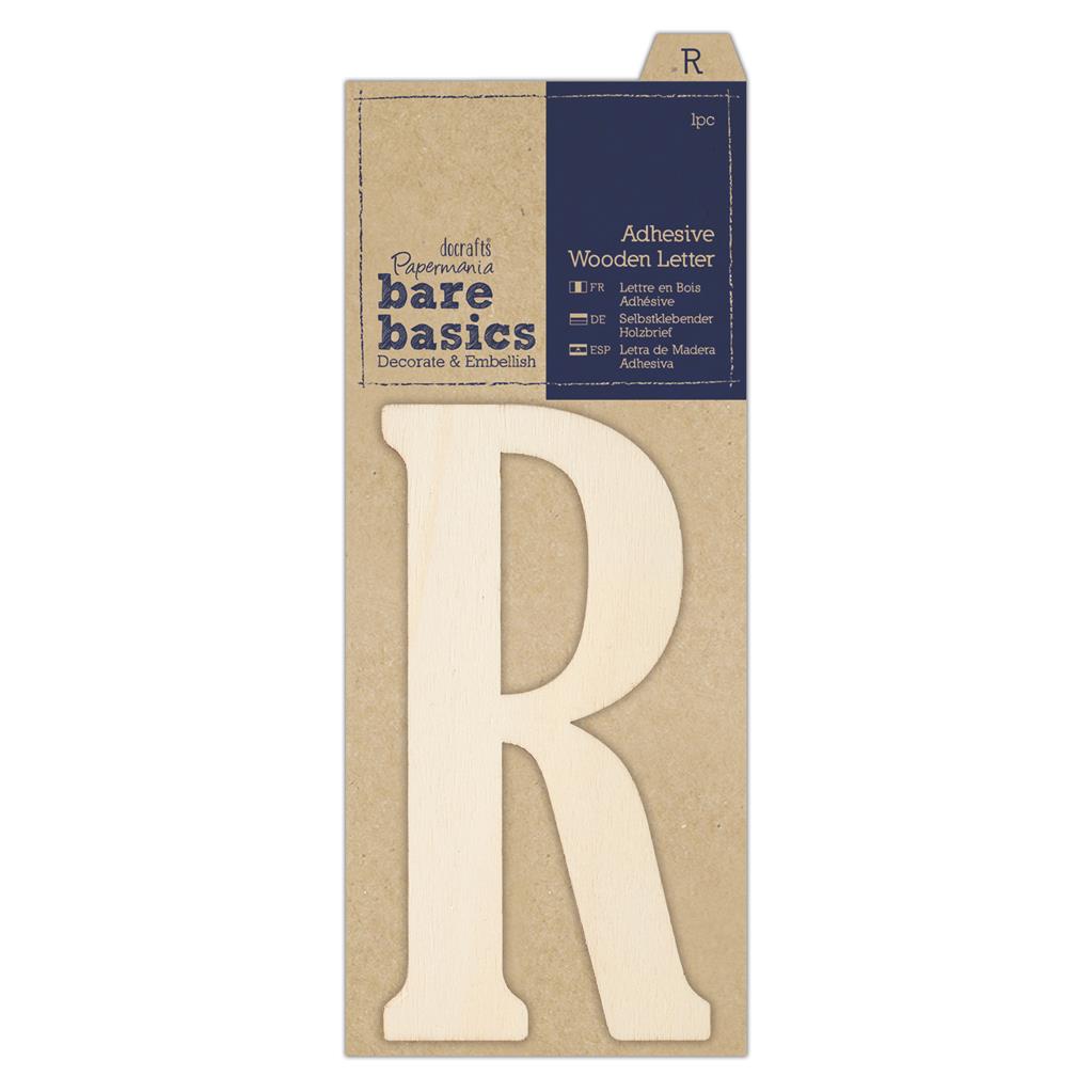 Bare Basics Adhesive Wooden Letter R (1pc)