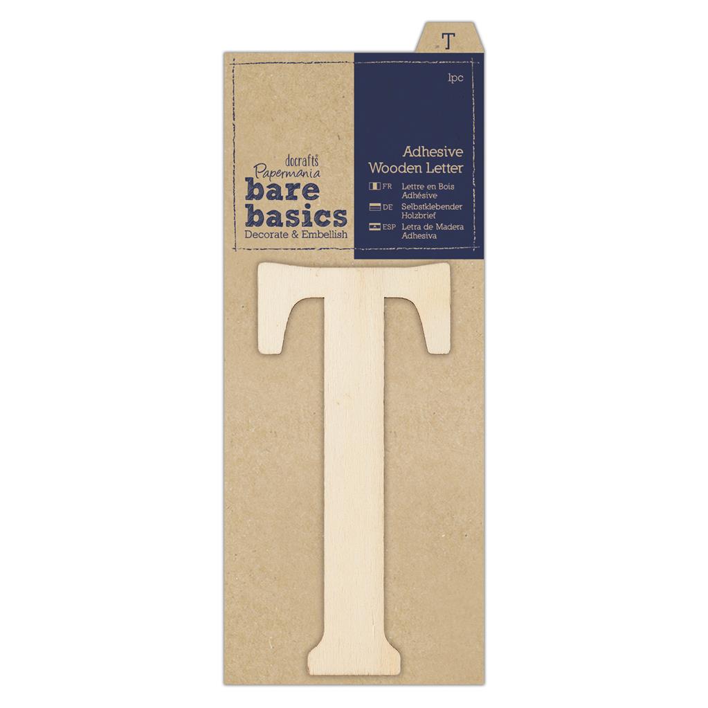 Bare Basics Adhesive Wooden Letter T (1pc)