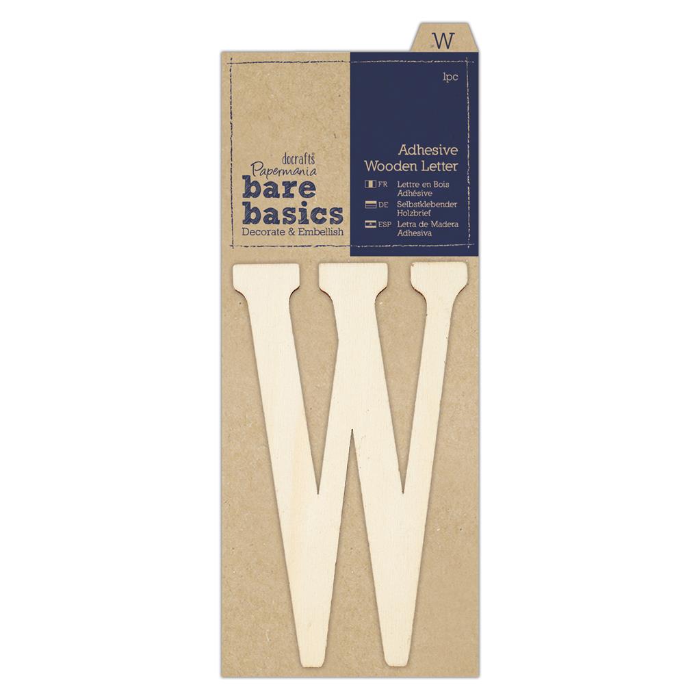 Bare Basics Adhesive Wooden Letter W (1pc)