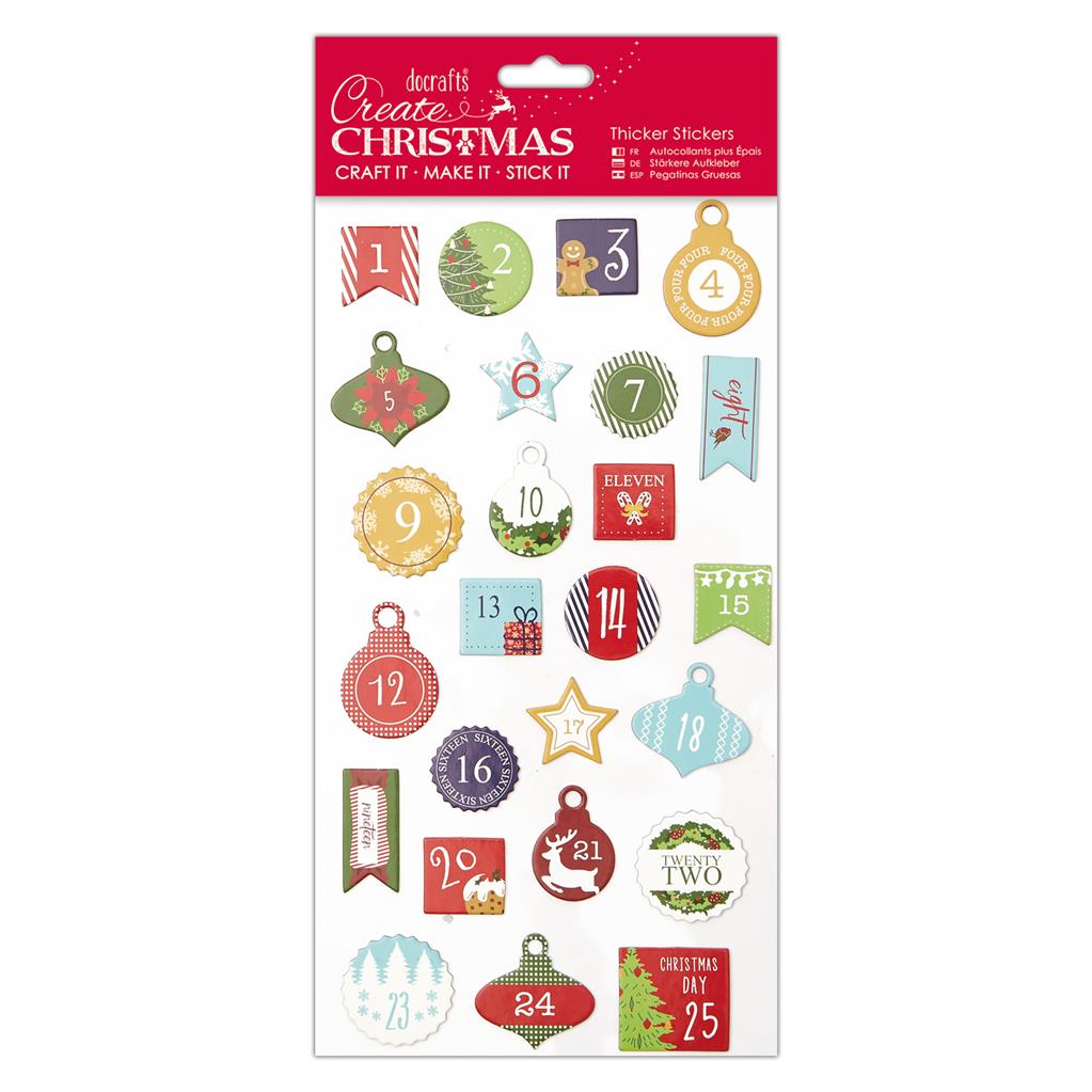 Create Christmas Thicker Stickers - Advent Numbers