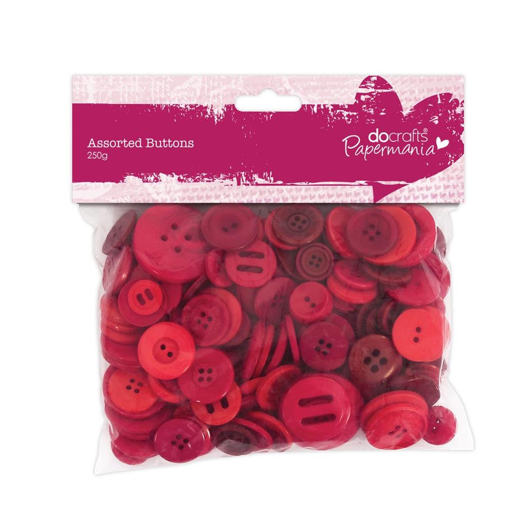 Papermania Assorted Buttons (250g) - Red