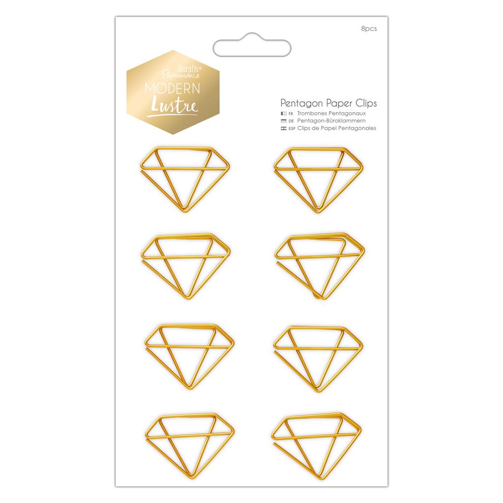 Papermania Modern Lustre Pentagon Paper Clips (8pk)