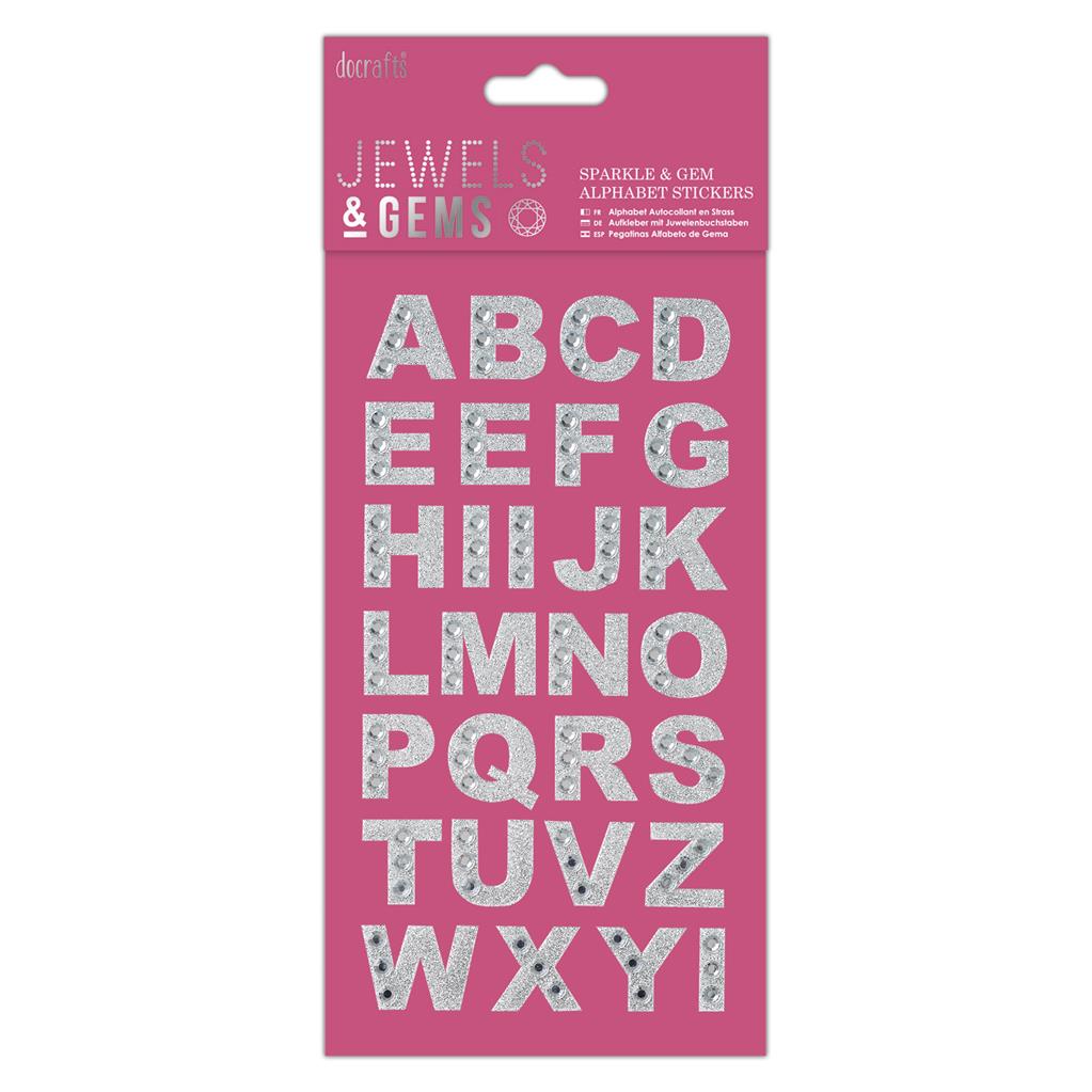 Papermania Jewels & Gems Sparkle & Gem Alphabet Stickers