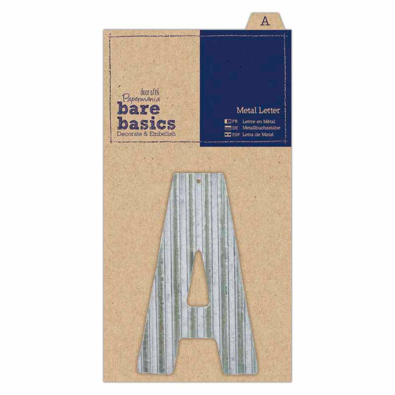Bare Basics Metal Letters Silver 'A' (Single)