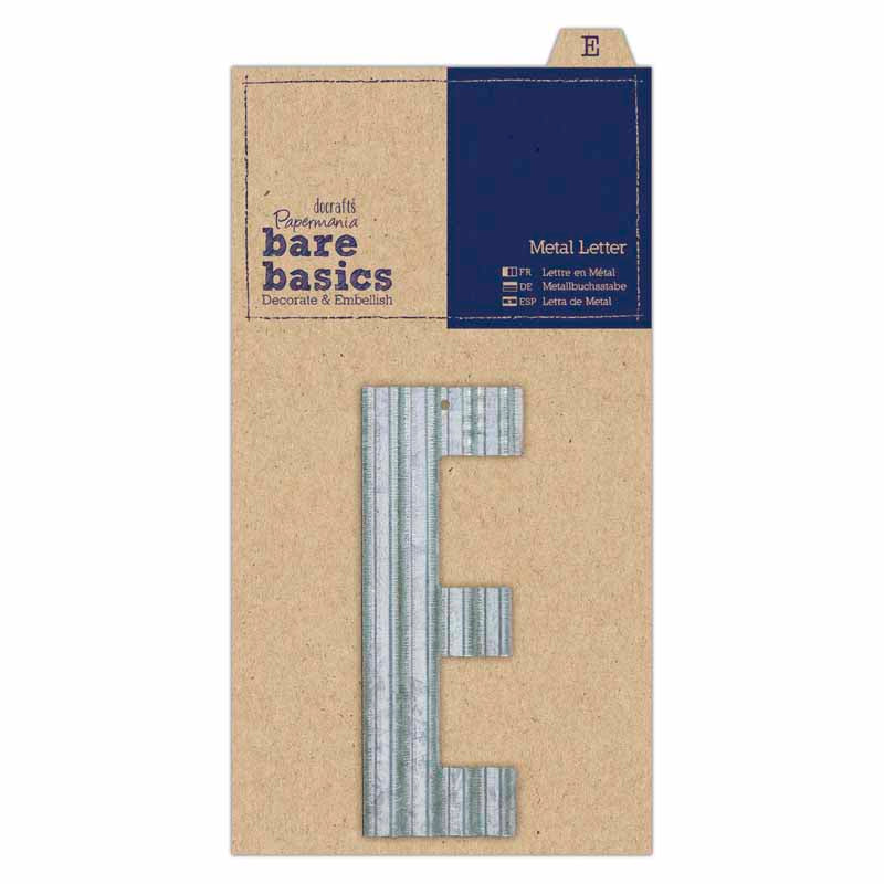 Bare Basics Metal Letters Silver 'E' (Single)