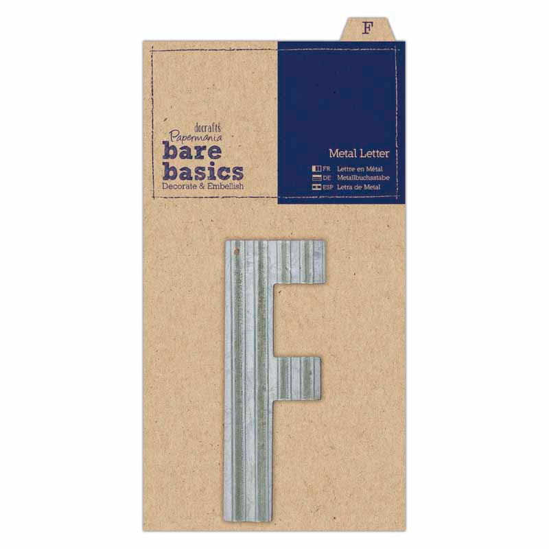 Bare Basics Metal Letters Silver 'F' (Single)