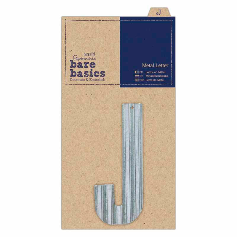 Bare Basics Metal Letters Silver 'J' (Single)