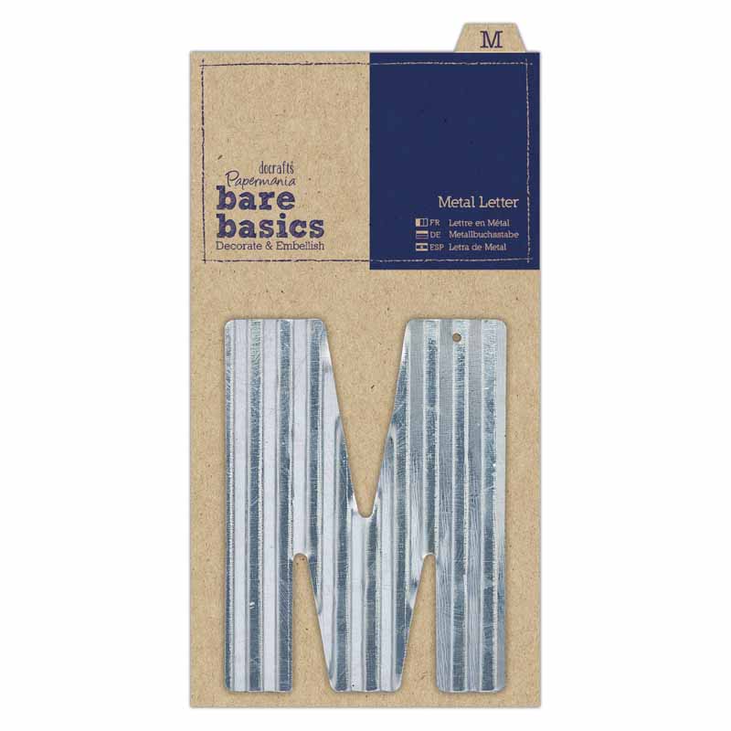 Bare Basics Metal Letters Silver 'M' (Single)