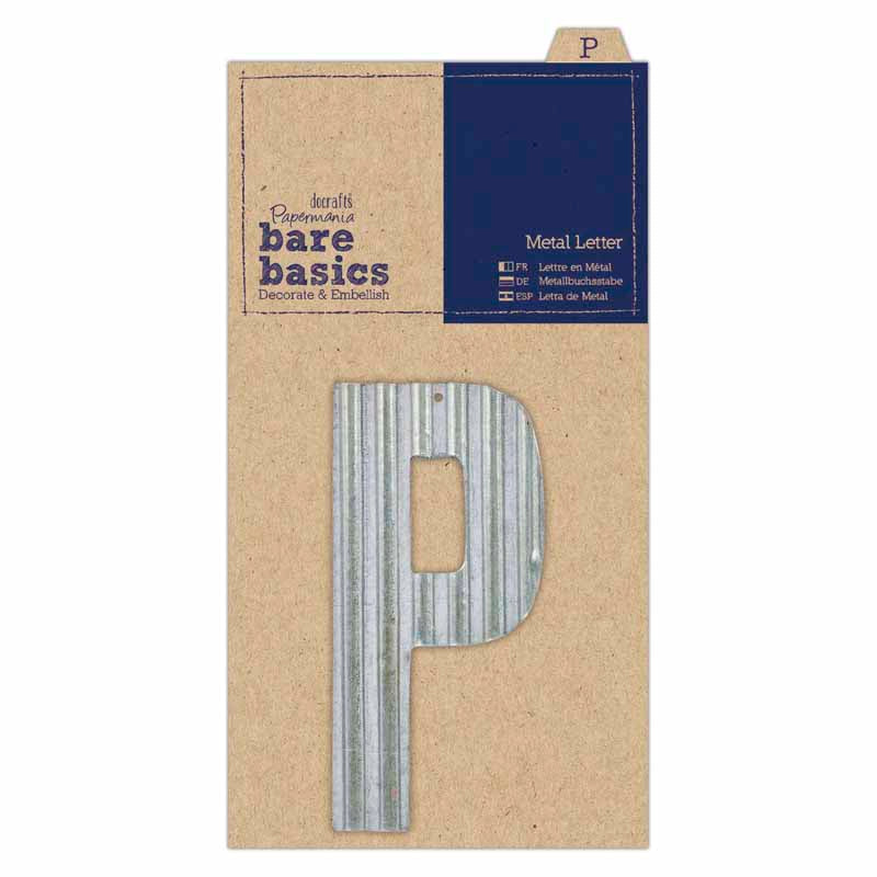 Bare Basics Metal Letters Silver 'P' (Single)