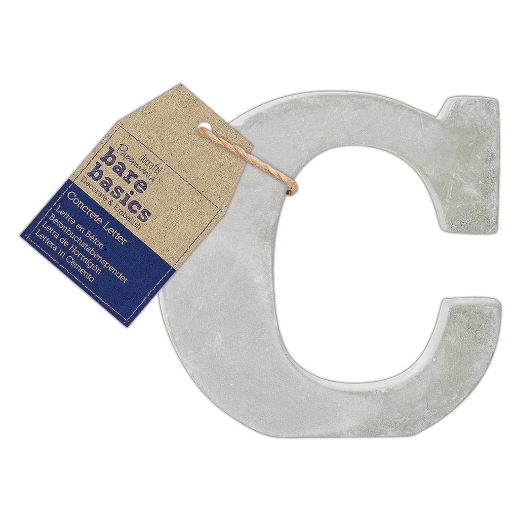 Bare Basics Concrete Letter 8cm 'C' (Single)