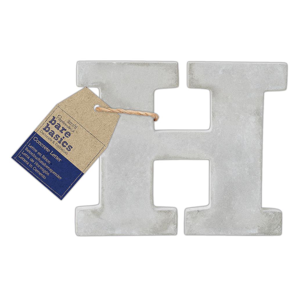 Bare Basics Concrete Letter 8cm 'H' (Single)