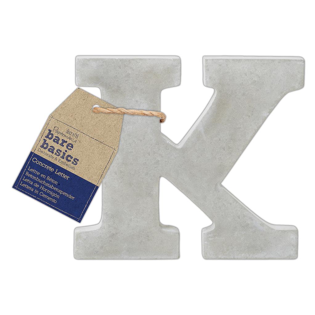 Bare Basics Concrete Letter 8cm 'K' (Single)