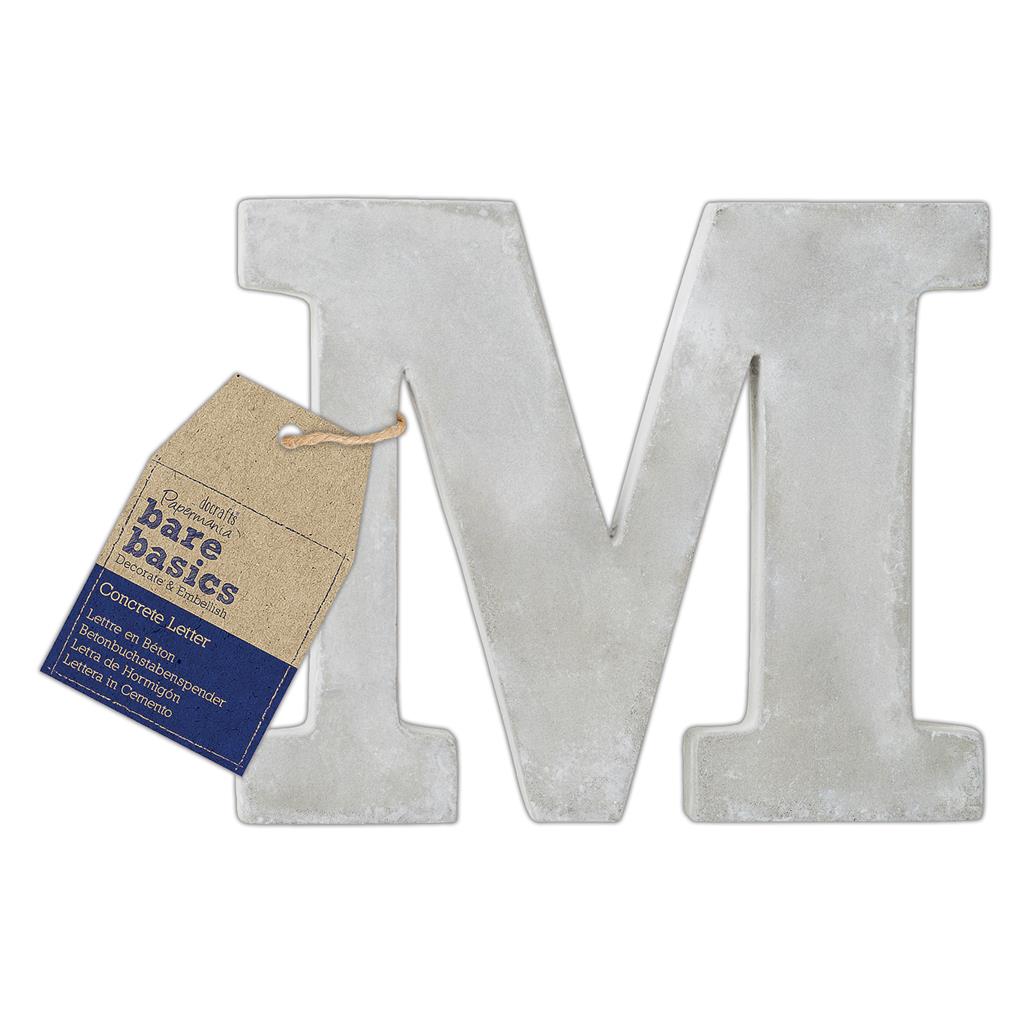 Bare Basics Concrete Letter 8cm 'M' (Single)