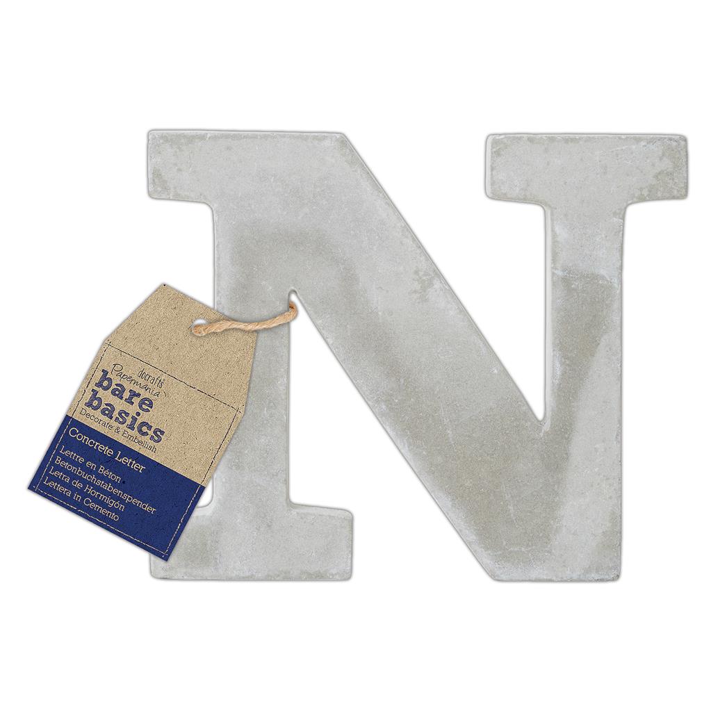 Bare Basics Concrete Letter 8cm 'N' (Single)