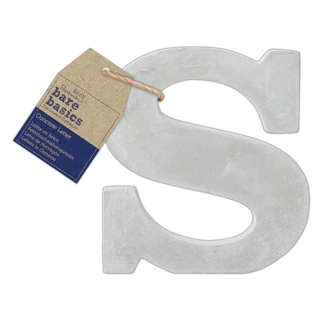 Bare Basics Concrete Letter 8cm 'S' (Single)