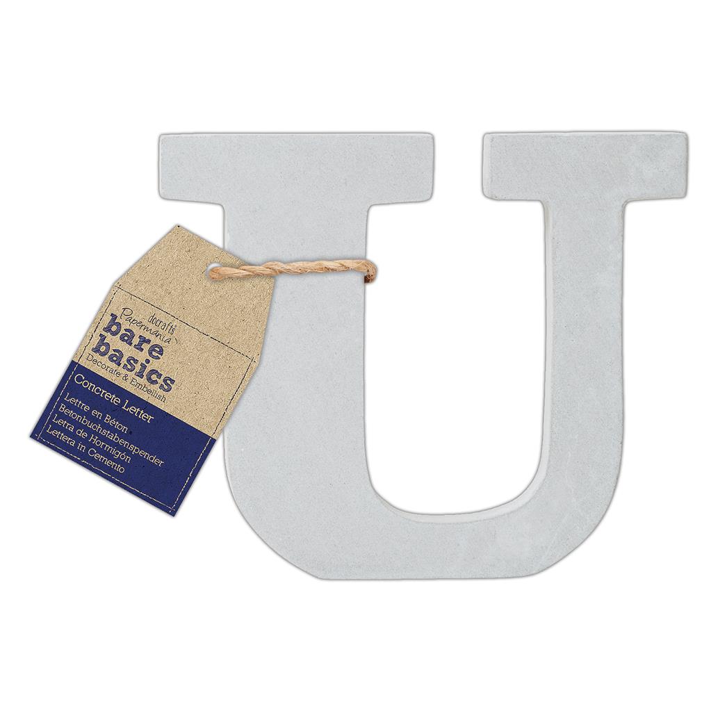 Bare Basics Concrete Letter 8cm 'U' (Single)