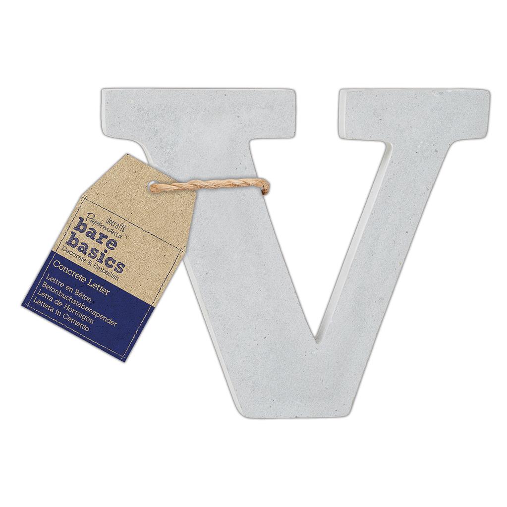 Bare Basics Concrete Letter 8cm 'V' (Single)