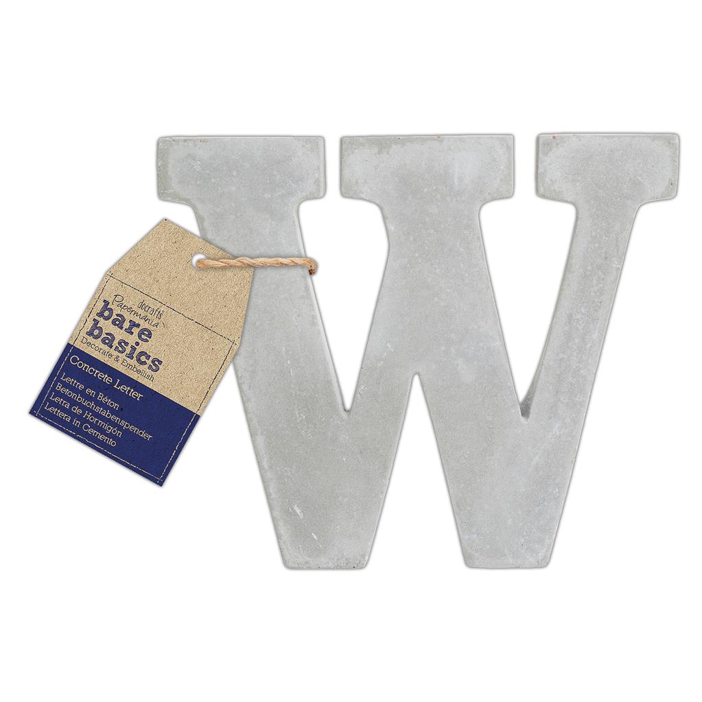 Bare Basics Concrete Letter 8cm 'W' (Single)