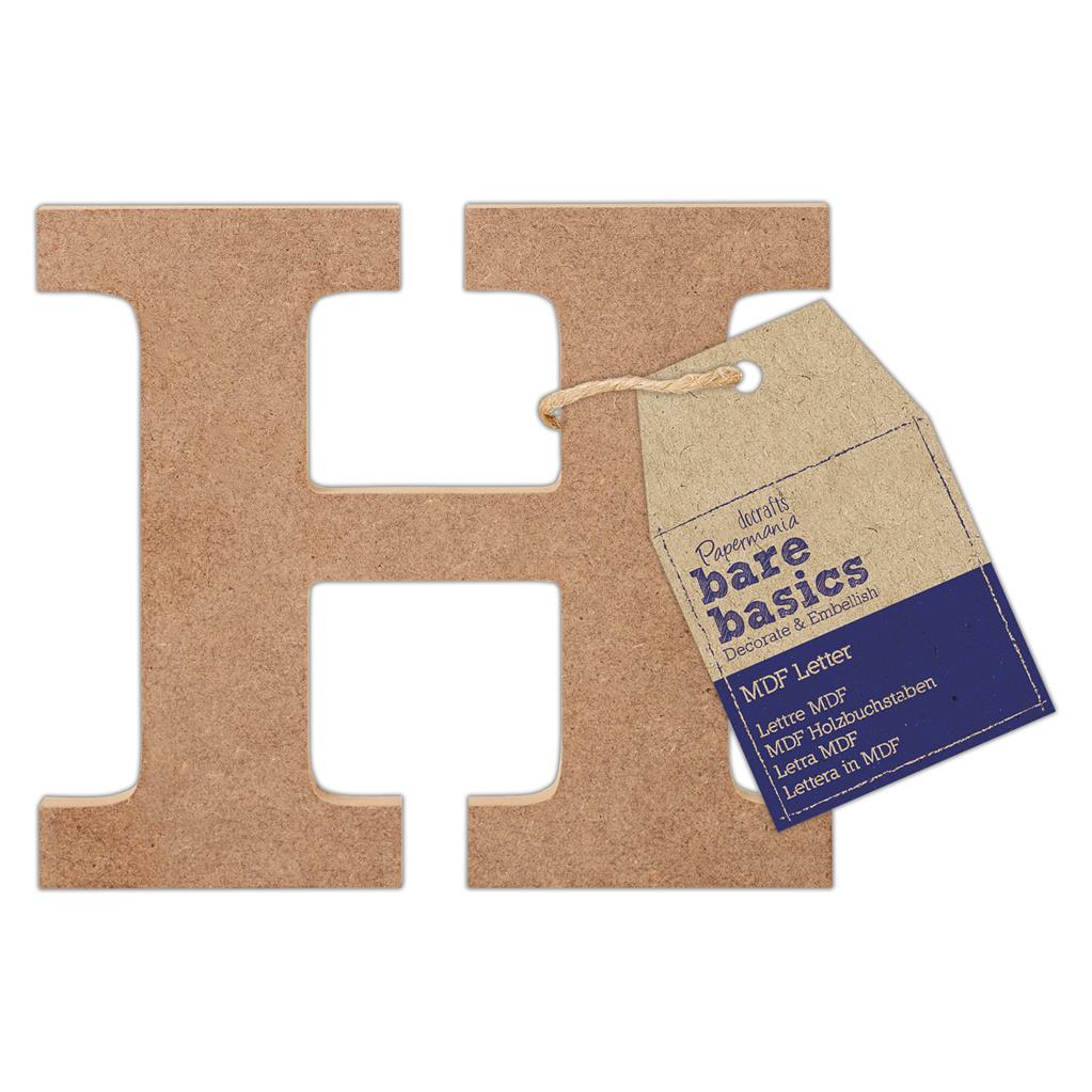 Bare Basics MDF Letter 10cm 'H' (Single)