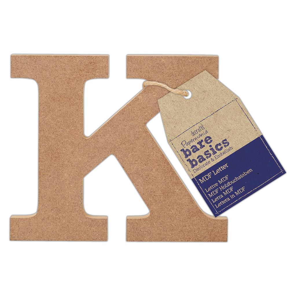 Bare Basics MDF Letter 10cm 'K' (Single)