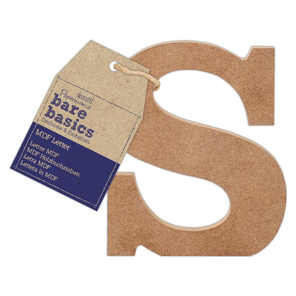 Bare Basics MDF Letter 10cm 'S' (Single)