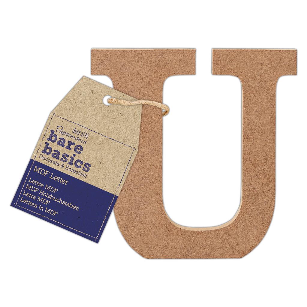 Bare Basics MDF Letter 10cm 'U' (Single)